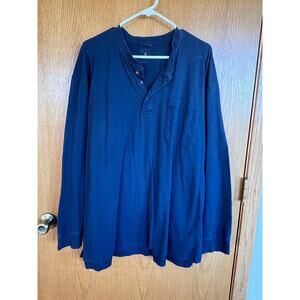 Red Head Brand Co henley style long sleeve Blue T-shirt, men's 2XL